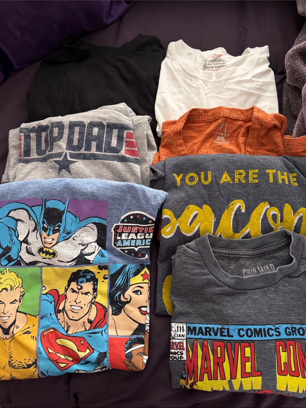 Assorted MENS XLGraphic T-Shirts - Marvel, DC & More set of 7 different designs